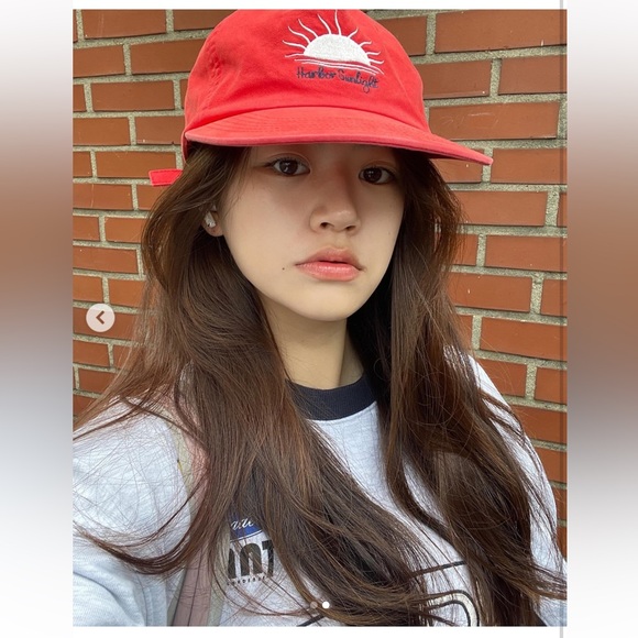 Korea Partimento washed red unisex cap hat - Picture 3 of 3